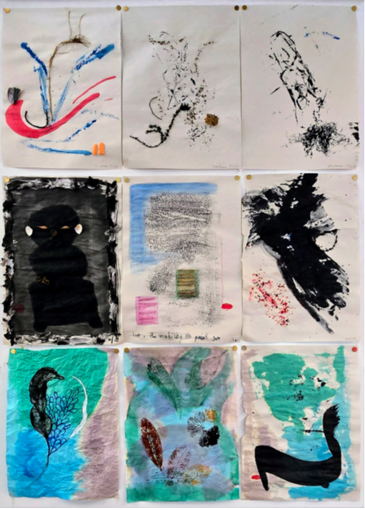 A_set_ink_sketches_with_plants_seeds_and_found_objects